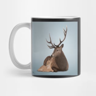 Deer and her fawn Mug